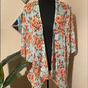 Sheer swimsuit kimono knee length size large